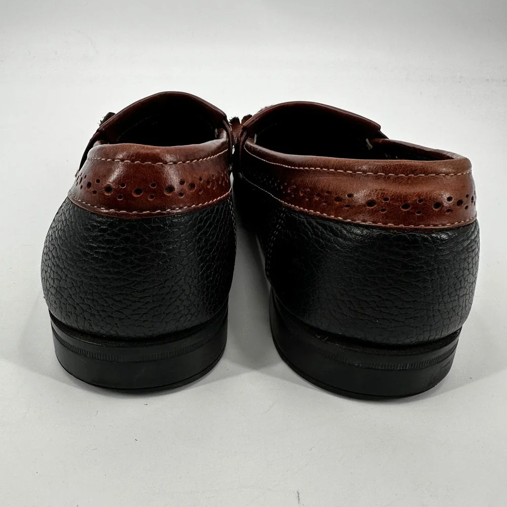 GH Bass Weejuns Mens Black Brown Leather Kiltie Tassel Loafers Moccasin Shoe 9.5